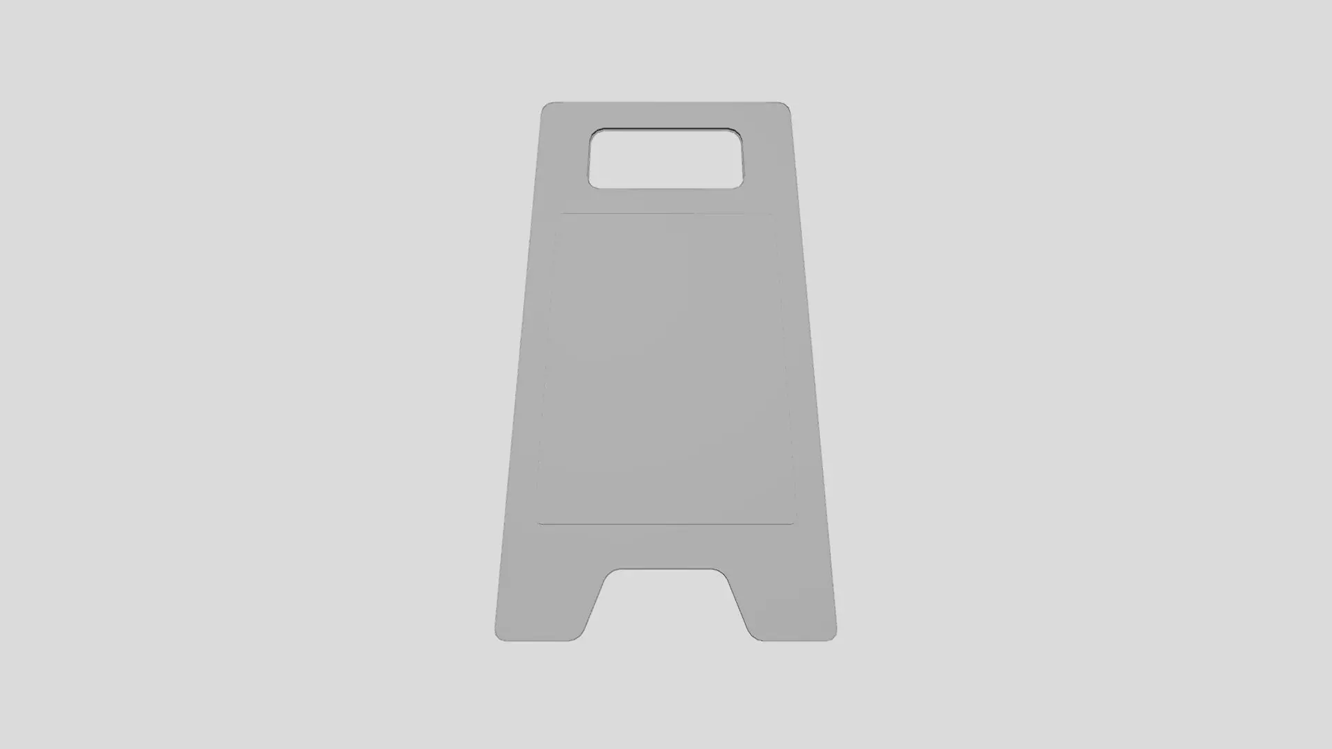 Caution Sign Board - Geometry Only No Textures No Materials 3D model_0