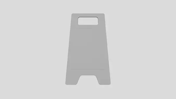 Caution Sign Board - Geometry Only No Textures No Materials