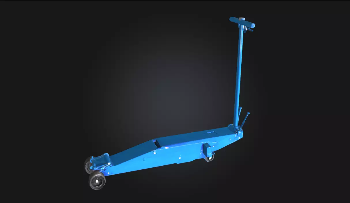 Blue Hydraulic Jack Heavy Lifting with Industrial Precision 3D model
