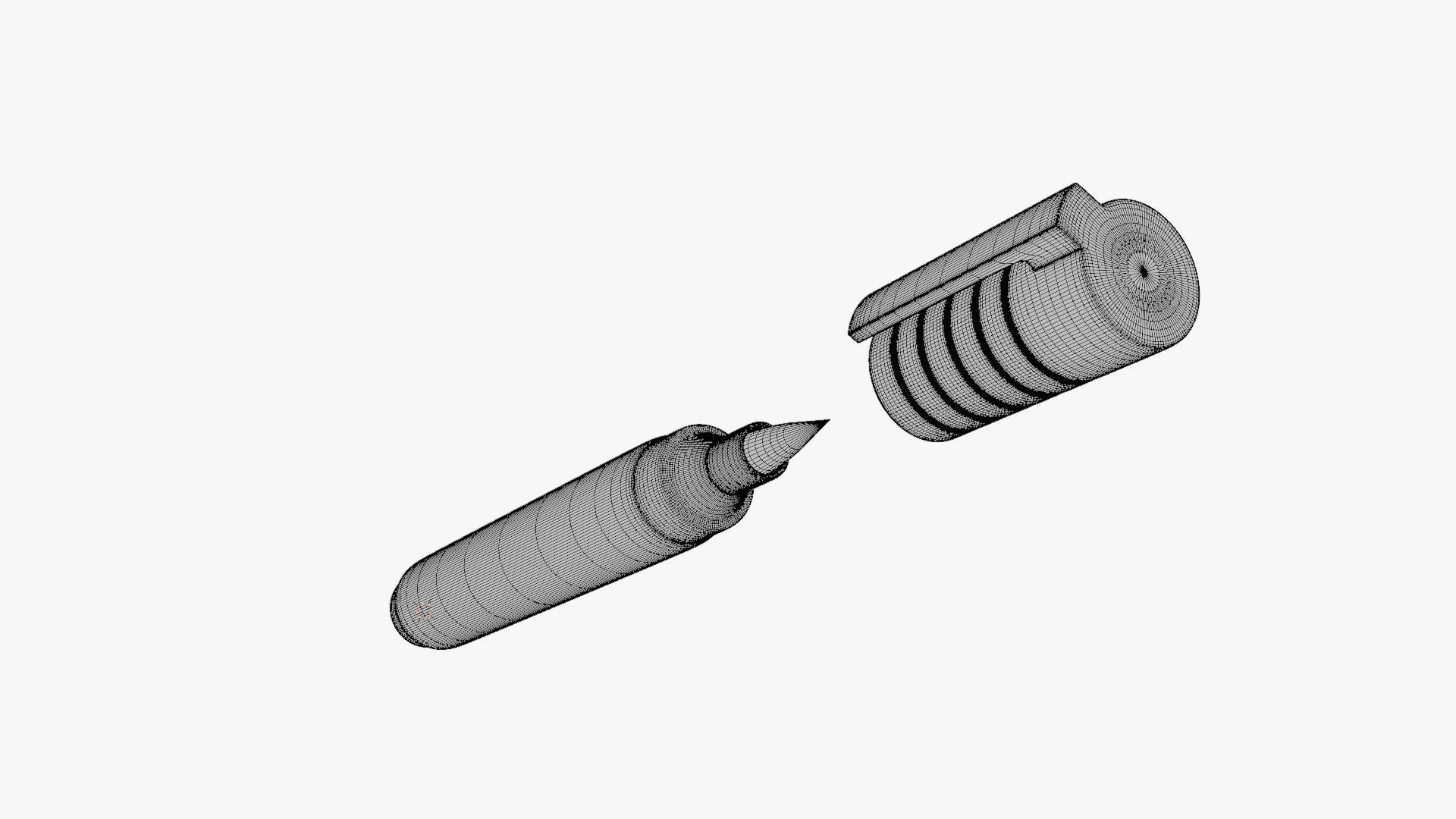 Brush Pen Single - Geometry Only No Textures No Materials 3D model_6