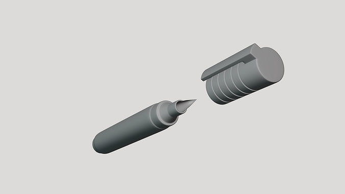 Brush Pen Single - Geometry Only No Textures No Materials 3D model