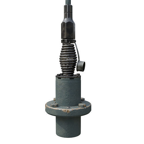 AS3900 Military Whip Antenna Spring Base Low-poly 3D model