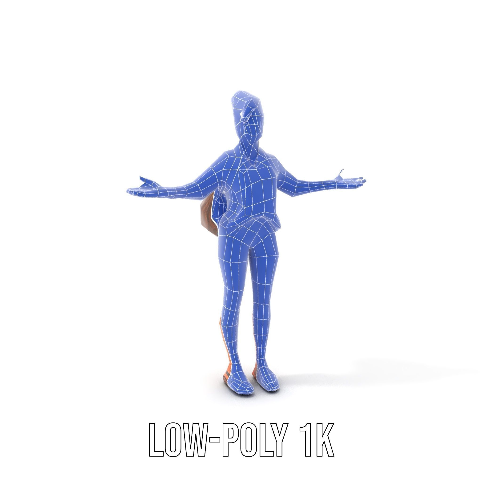 Casual Female Explorer Rigged and Animated Character Model Low-poly 3D model_14