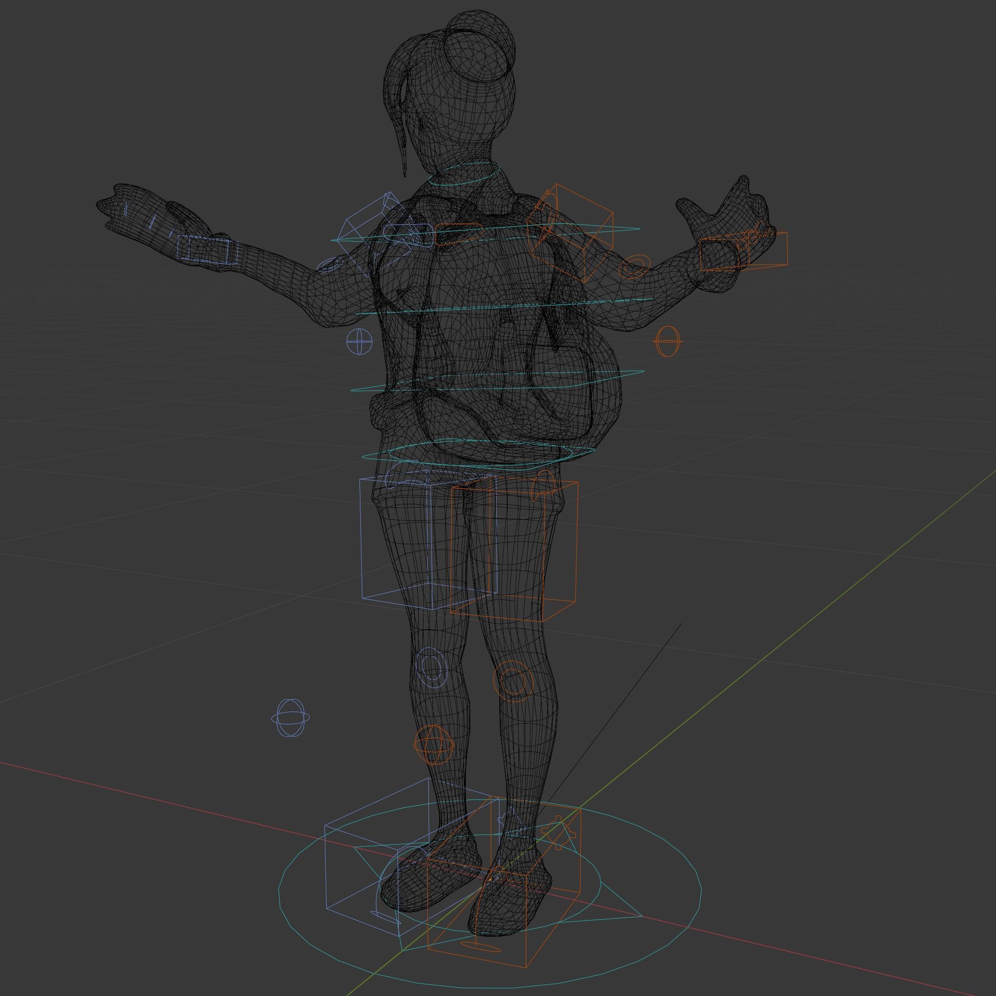 Casual Female Explorer Rigged and Animated Character Model Low-poly 3D model_6