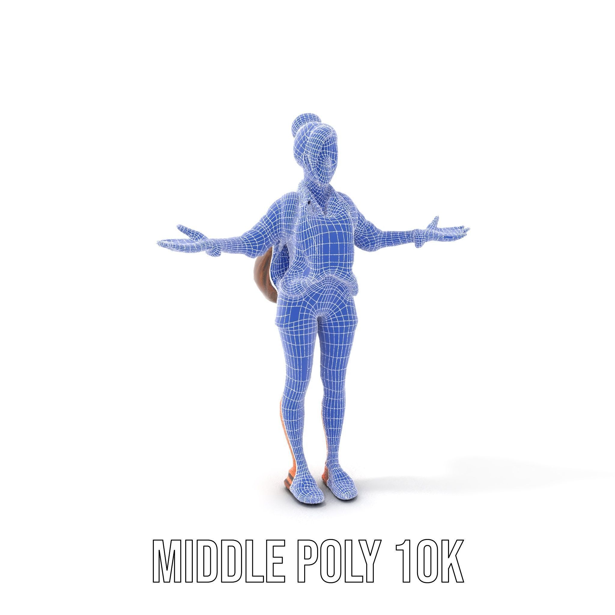 Casual Female Explorer Rigged and Animated Character Model Low-poly 3D model_19