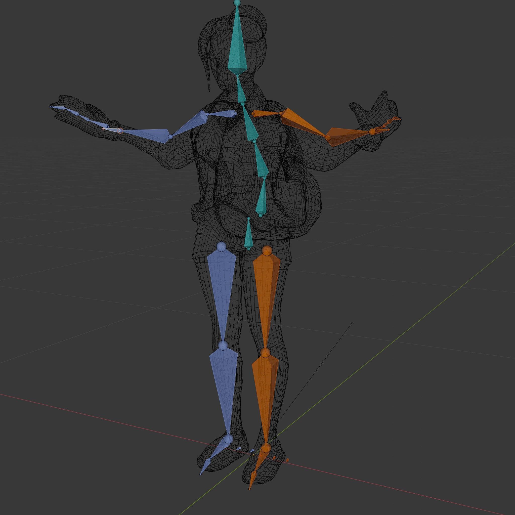 Casual Female Explorer Rigged and Animated Character Model Low-poly 3D model_7