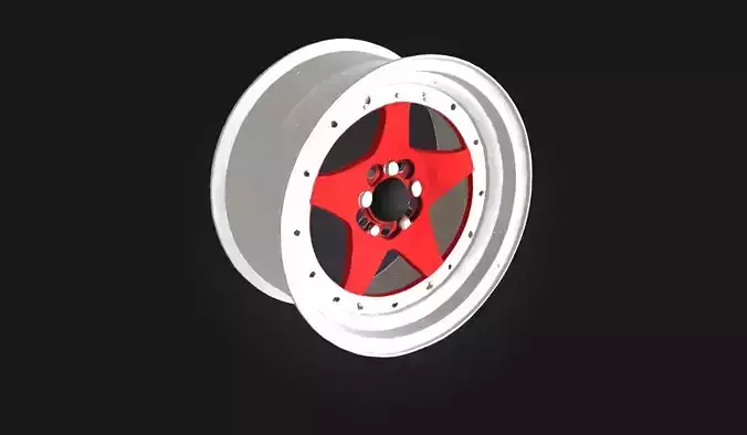 Red Alloy Wheel Render  Bold Design Meets High-Performance Style