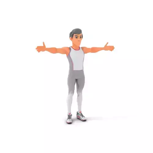 Athletic Male D Character Model Rigged and Animated