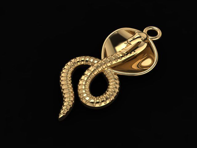 Snake Pendant 3D print model_1