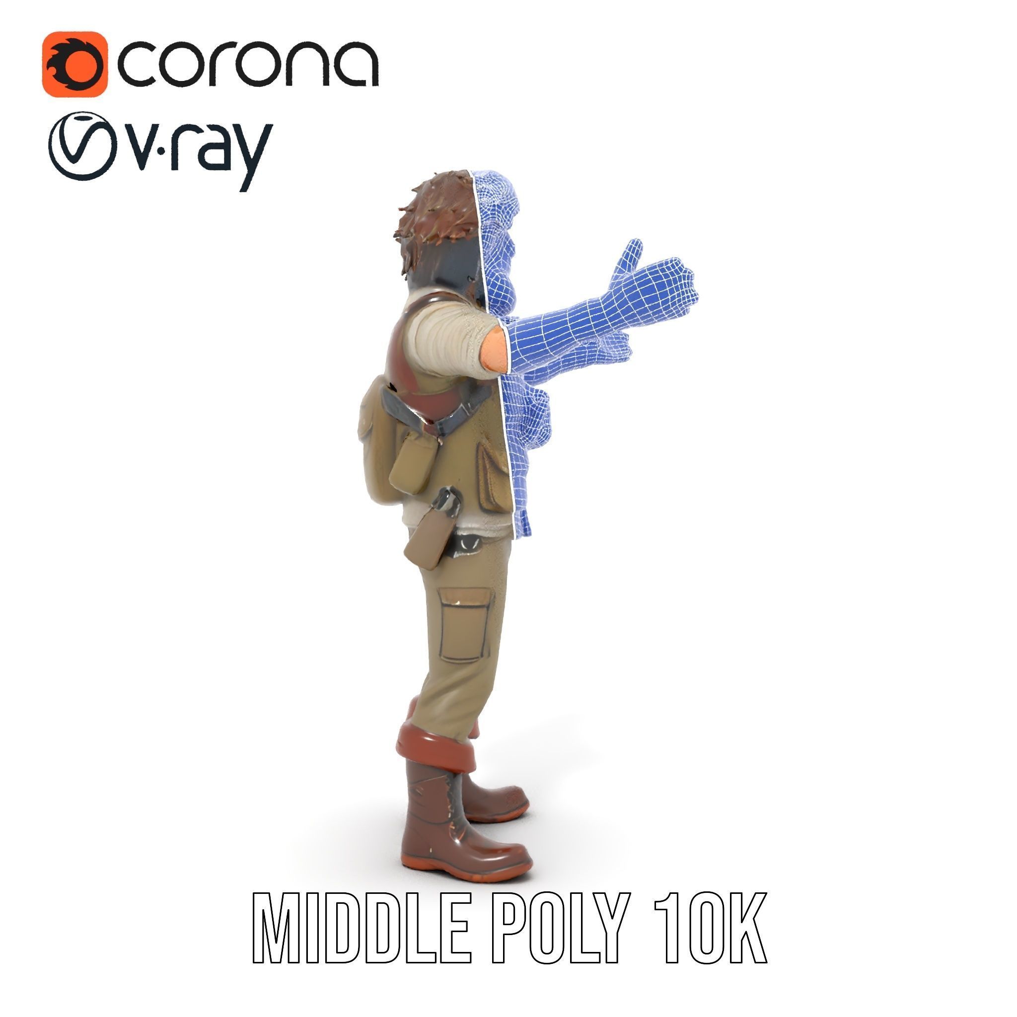 Explorer Character Rigged and Animated D Model with Detailed ... Low-poly 3D model_32