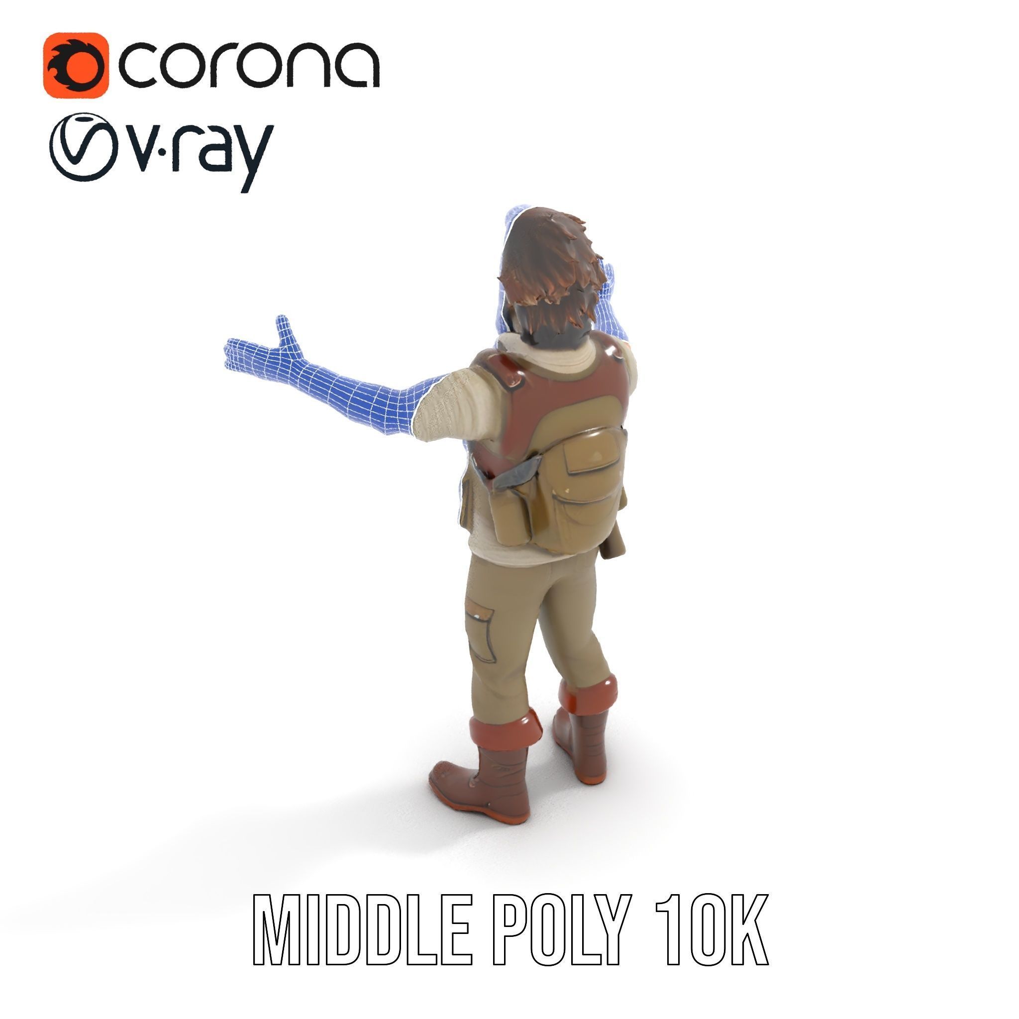 Explorer Character Rigged and Animated D Model with Detailed ... Low-poly 3D model_18