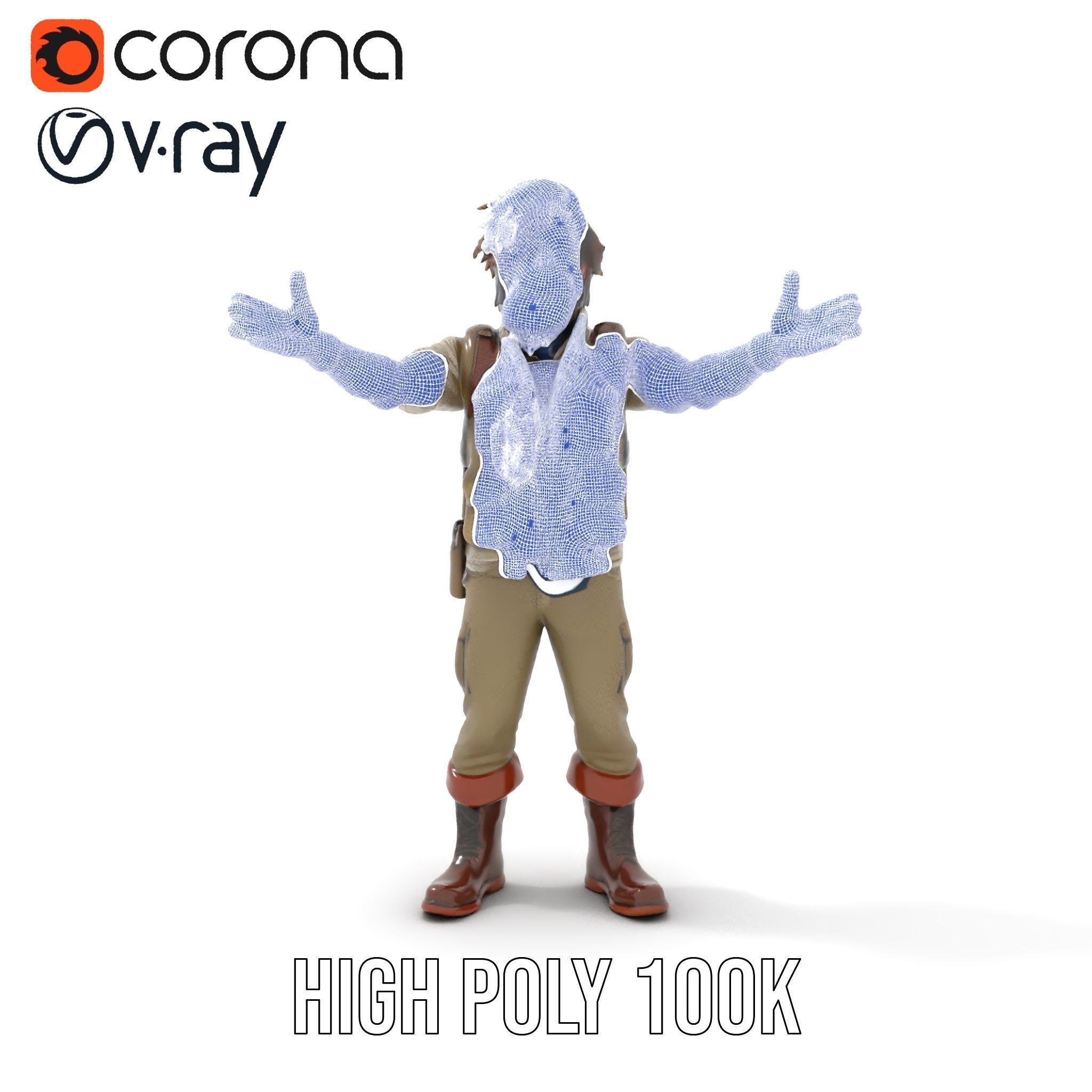 Explorer Character Rigged and Animated D Model with Detailed ... Low-poly 3D model_28
