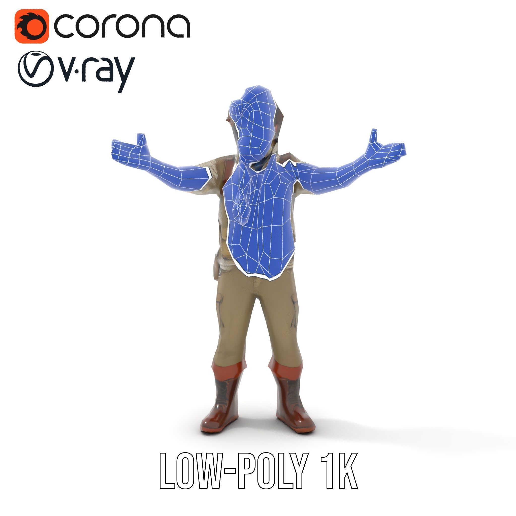 Explorer Character Rigged and Animated D Model with Detailed ... Low-poly 3D model_24