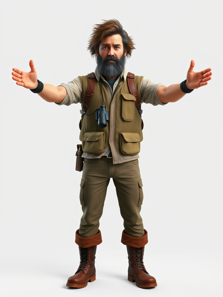 Explorer Character Rigged and Animated D Model with Detailed ... Low-poly 3D model_2