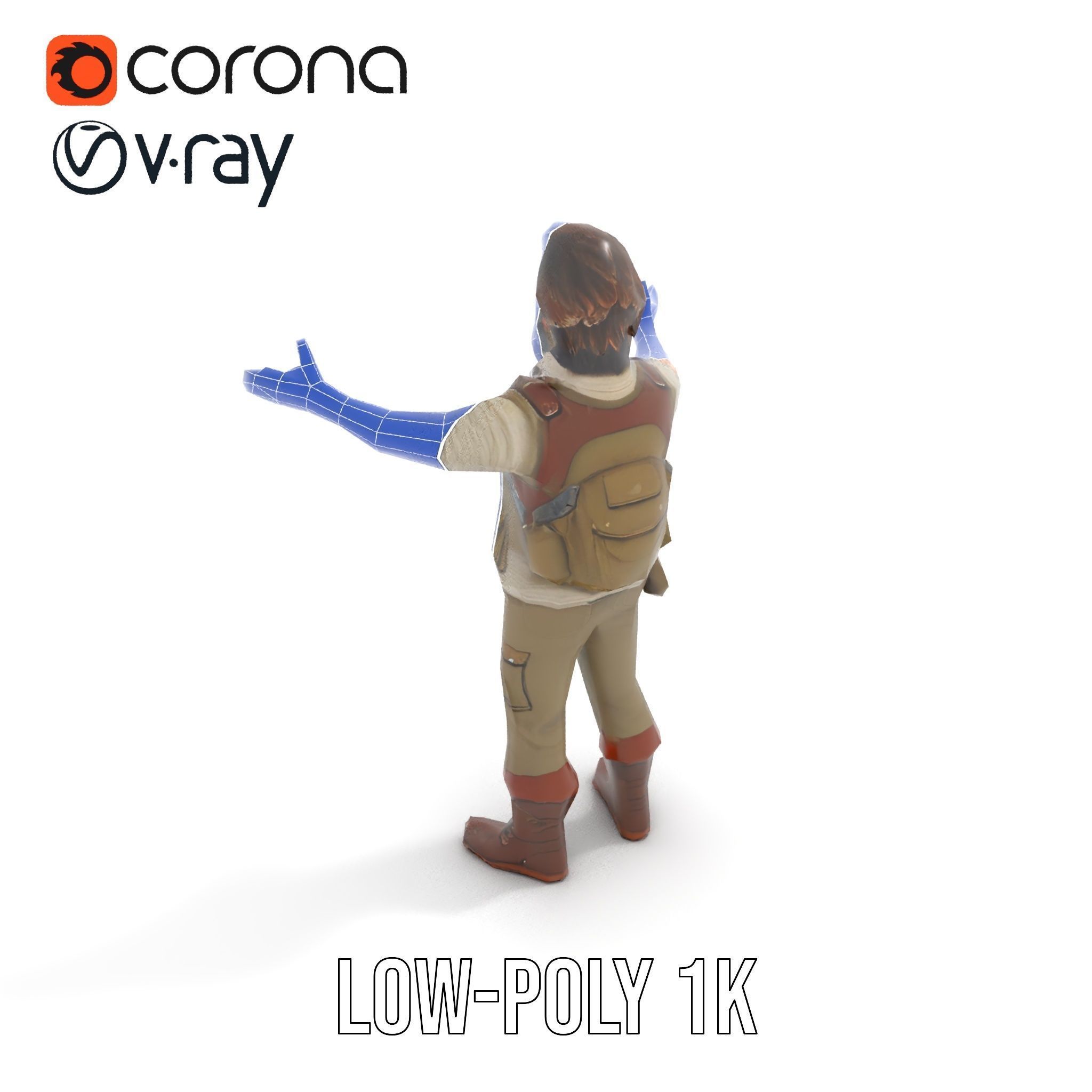 Explorer Character Rigged and Animated D Model with Detailed ... Low-poly 3D model_19