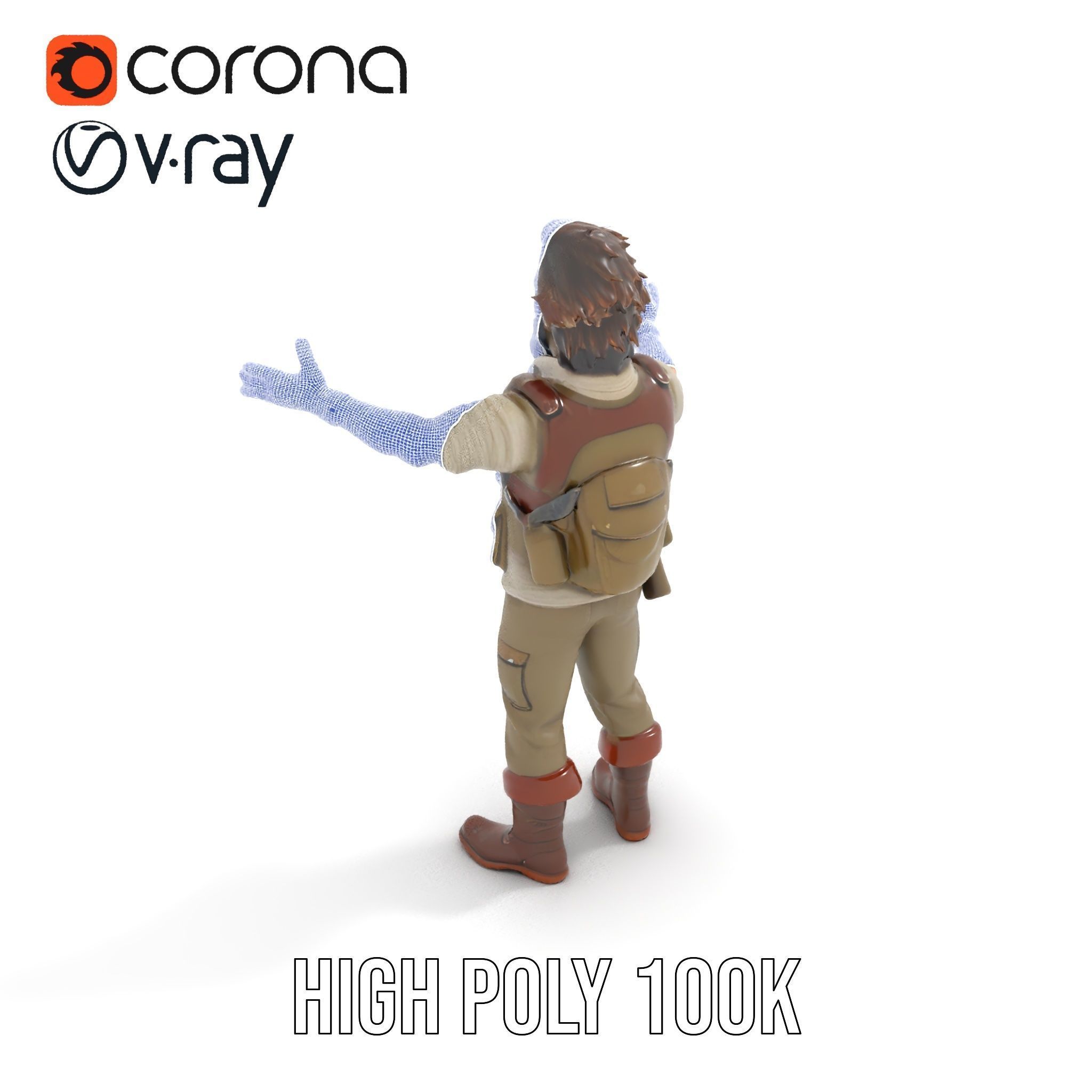 Explorer Character Rigged and Animated D Model with Detailed ... Low-poly 3D model_22