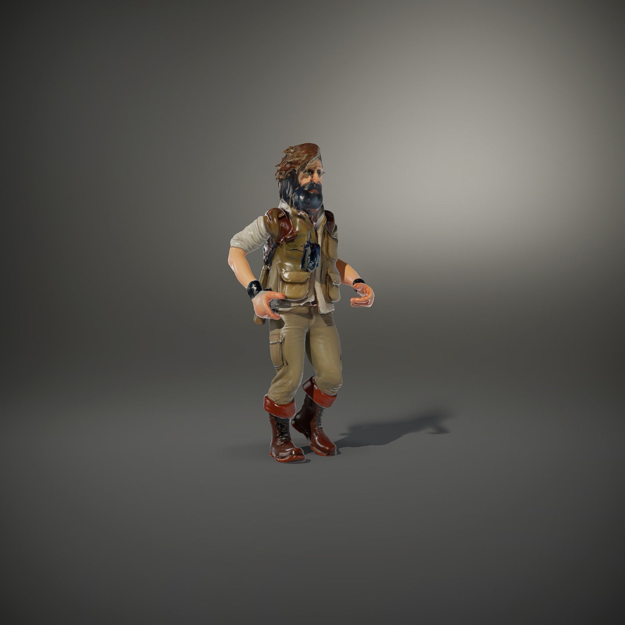 Explorer Character Rigged and Animated D Model with Detailed ... Low-poly 3D model_36