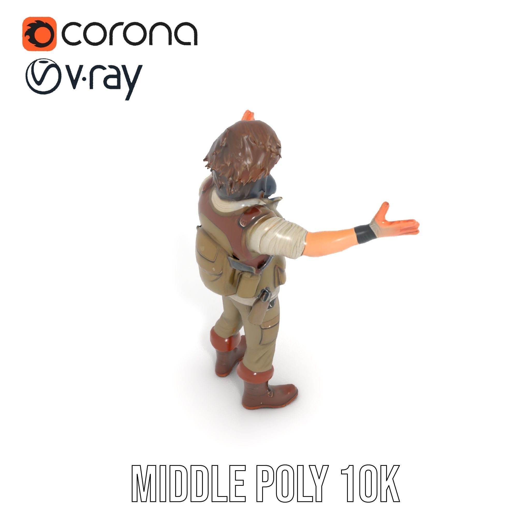 Explorer Character Rigged and Animated D Model with Detailed ... Low-poly 3D model_26