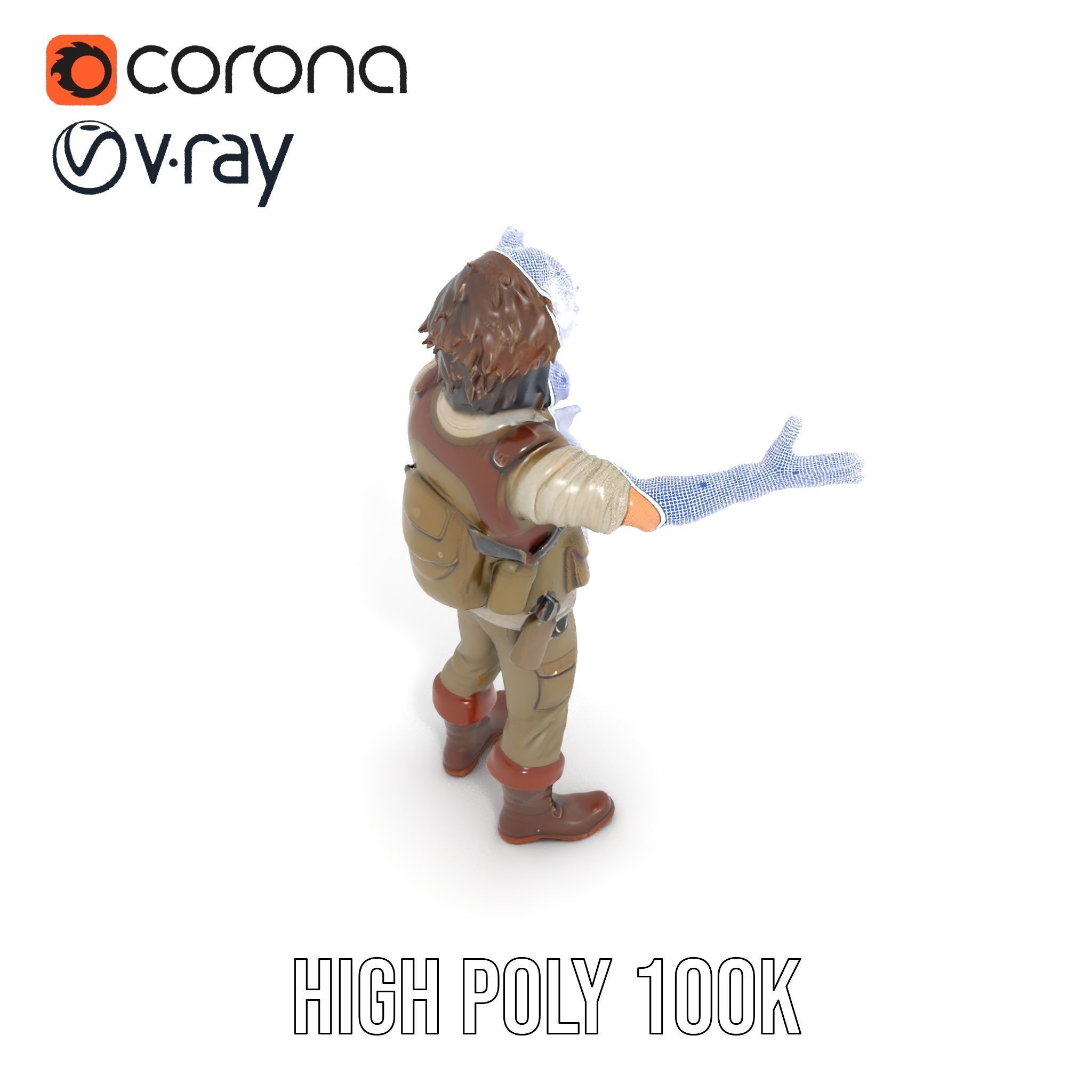 Explorer Character Rigged and Animated D Model with Detailed ... Low-poly 3D model_33