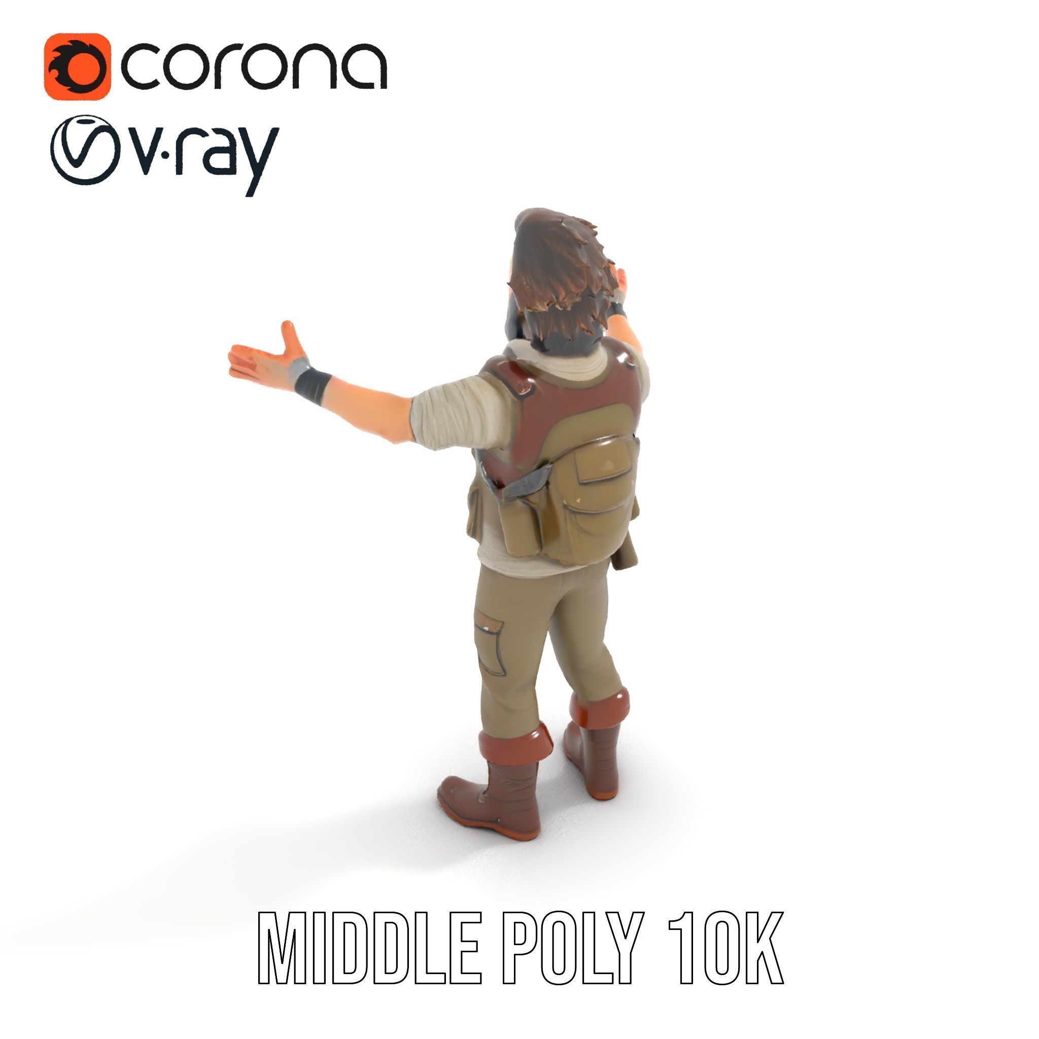 Explorer Character Rigged and Animated D Model with Detailed ... Low-poly 3D model_29