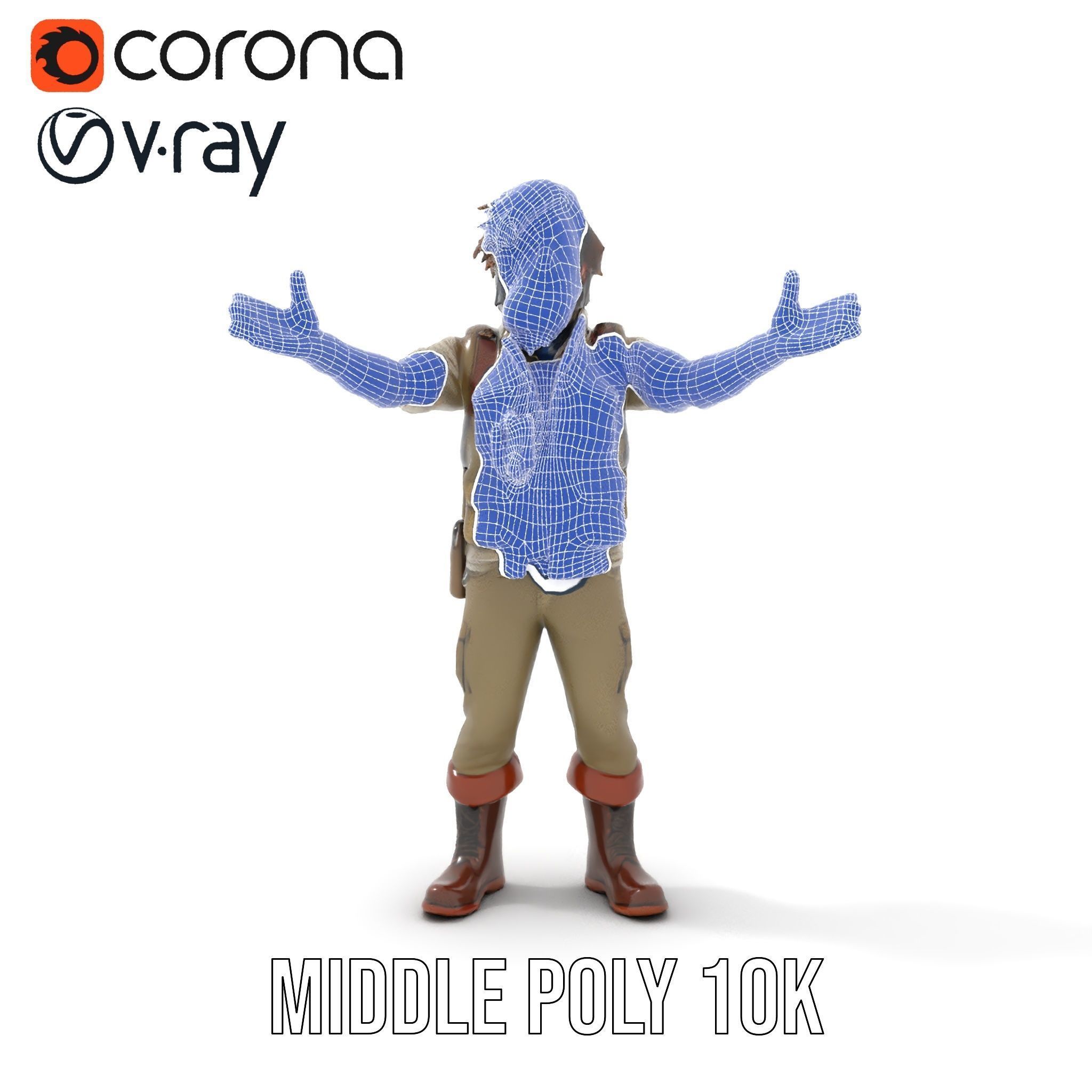 Explorer Character Rigged and Animated D Model with Detailed ... Low-poly 3D model_15