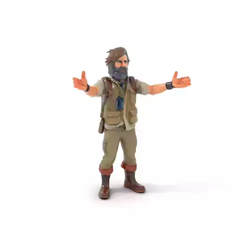 Explorer Character Rigged and Animated D Model with Detailed ... Low-poly 3D model