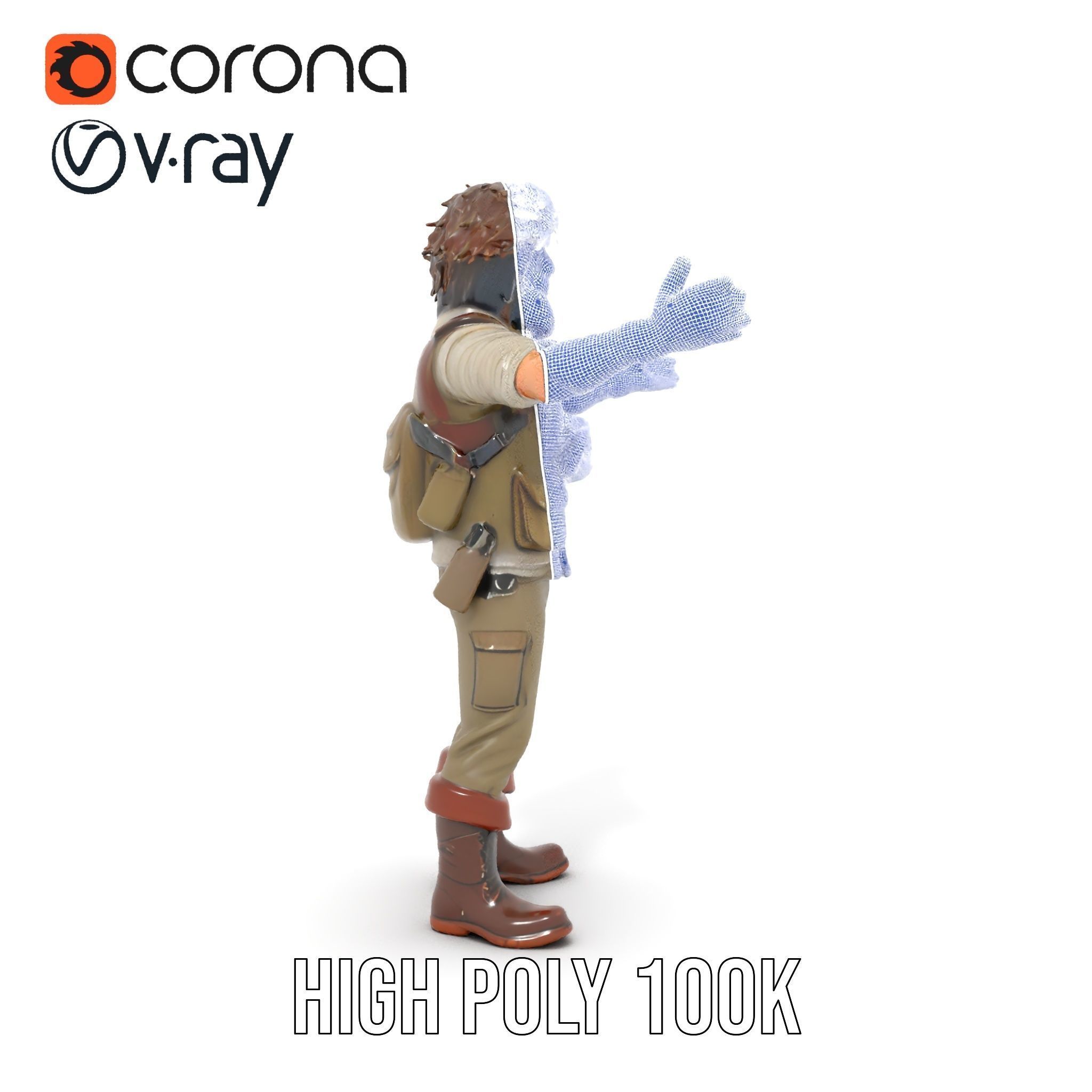 Explorer Character Rigged and Animated D Model with Detailed ... Low-poly 3D model_17