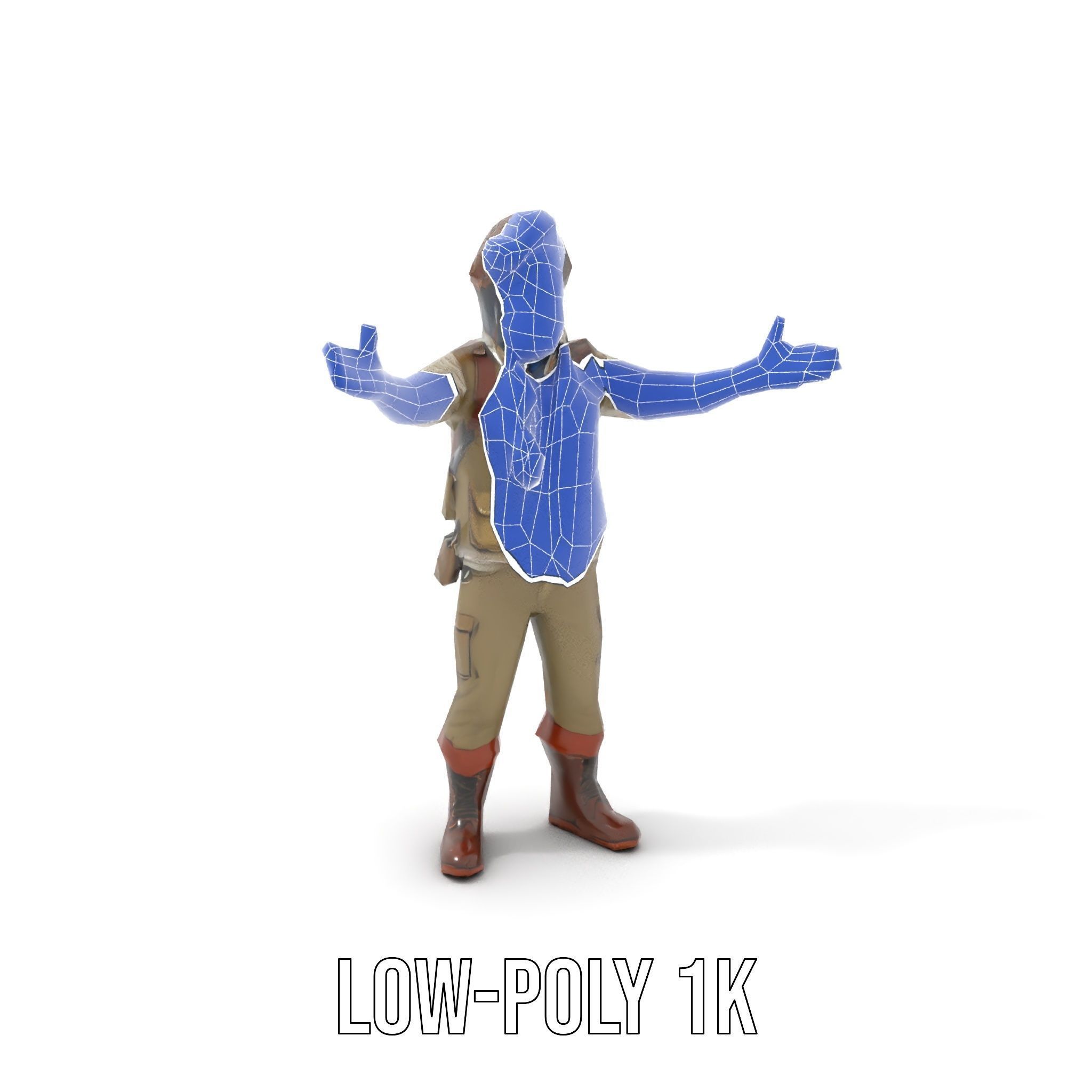 Explorer Character Rigged and Animated D Model with Detailed ... Low-poly 3D model_27