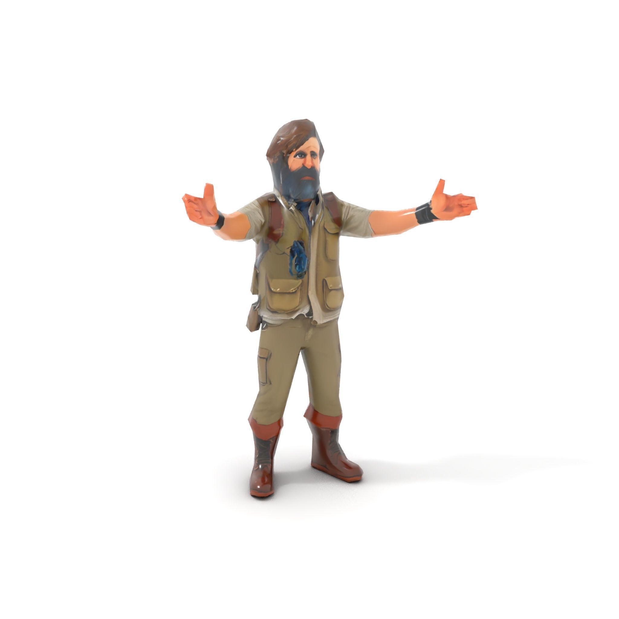 Explorer Character Rigged and Animated D Model with Detailed ... Low-poly 3D model_16