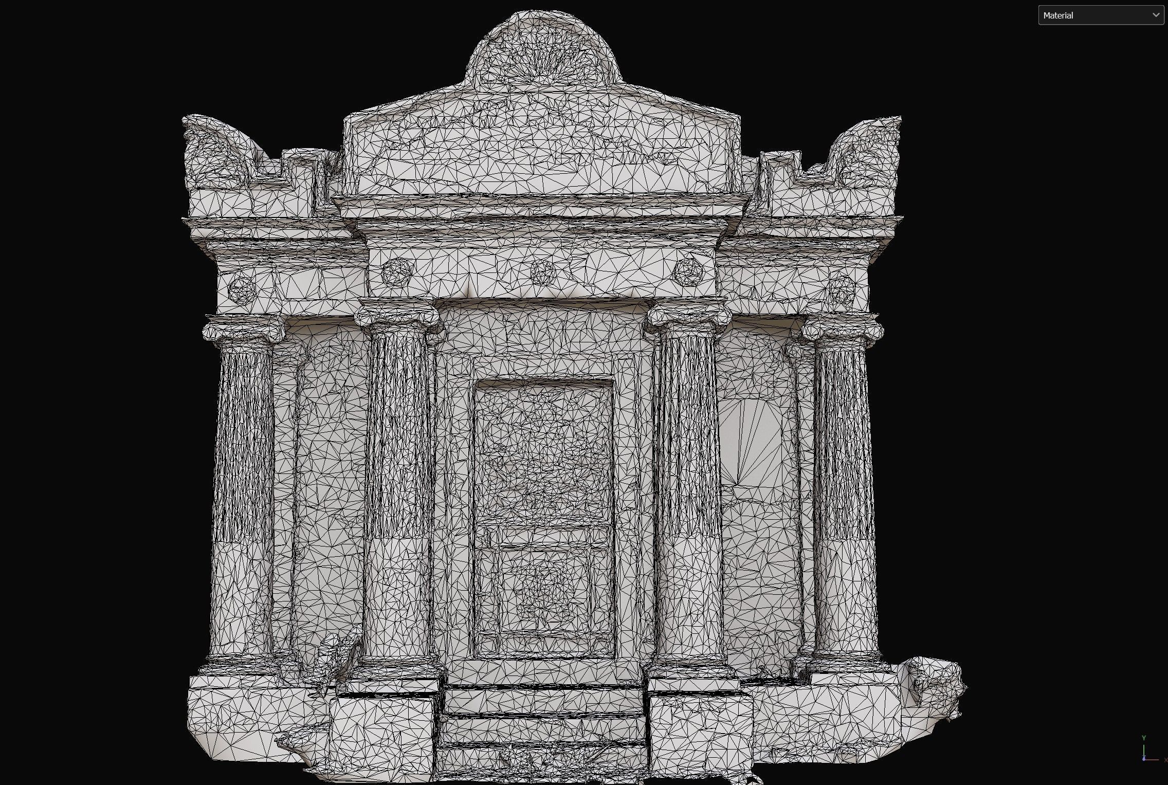 entrance ancient temple damaged stone ruins PBR photogrammetry Low-poly 3D model_6