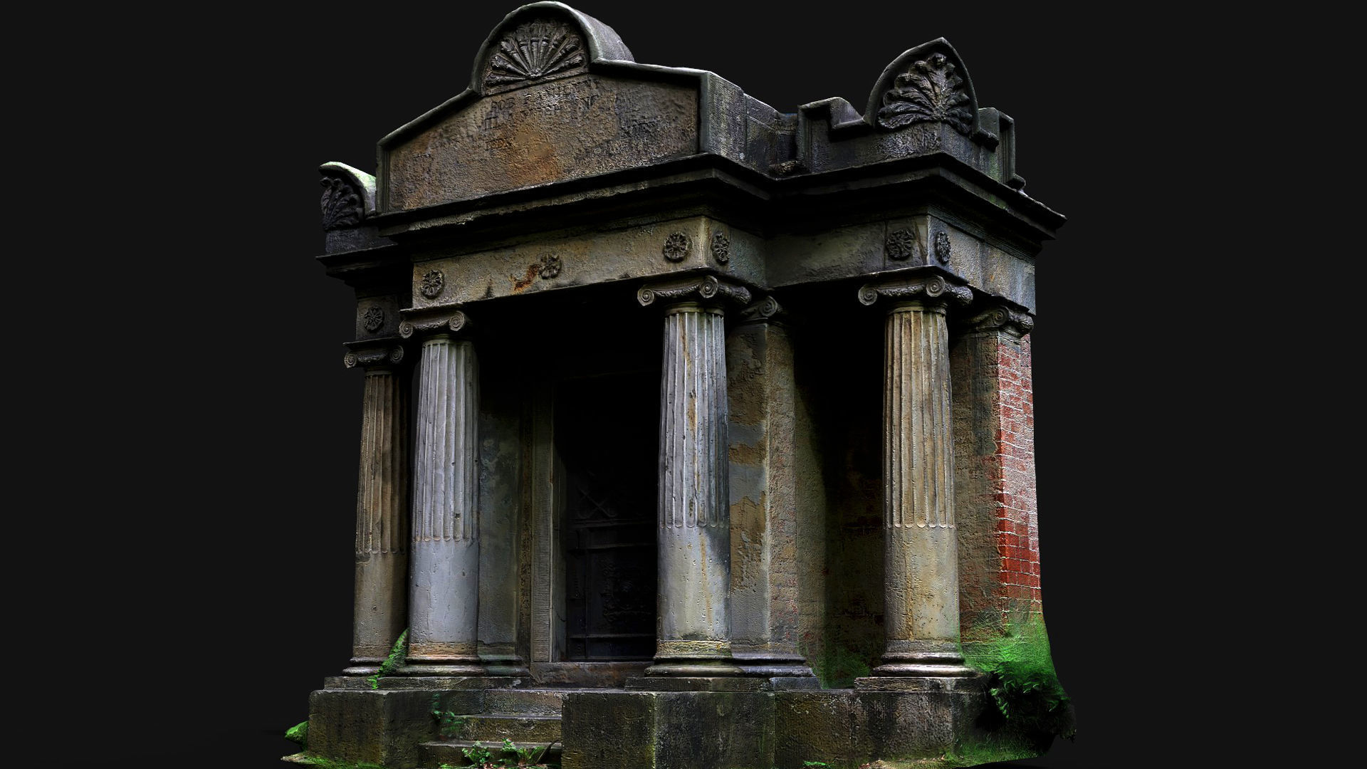 entrance ancient temple damaged stone ruins PBR photogrammetry Low-poly 3D model_1