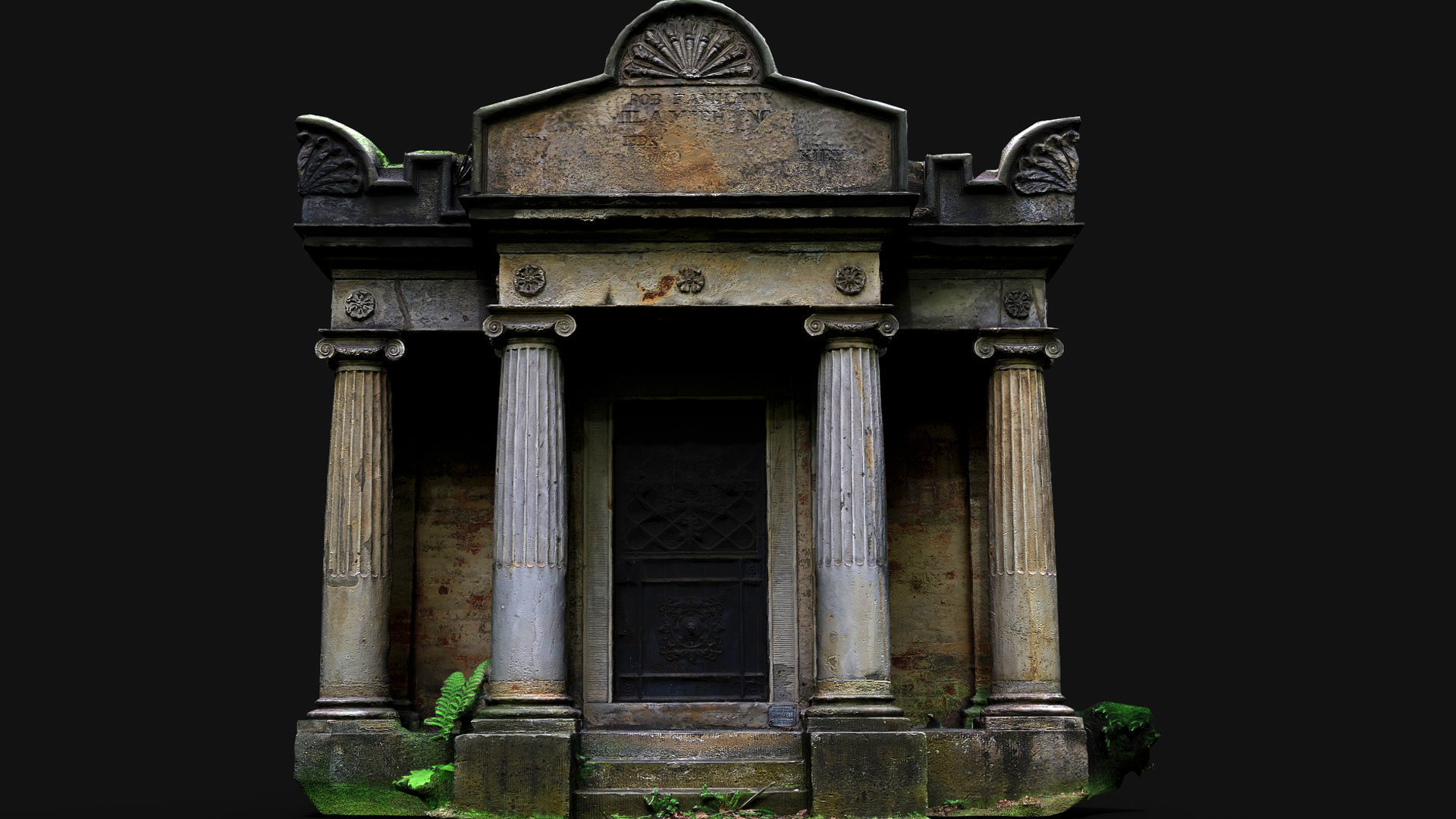 entrance ancient temple damaged stone ruins PBR photogrammetry Low-poly 3D model_2