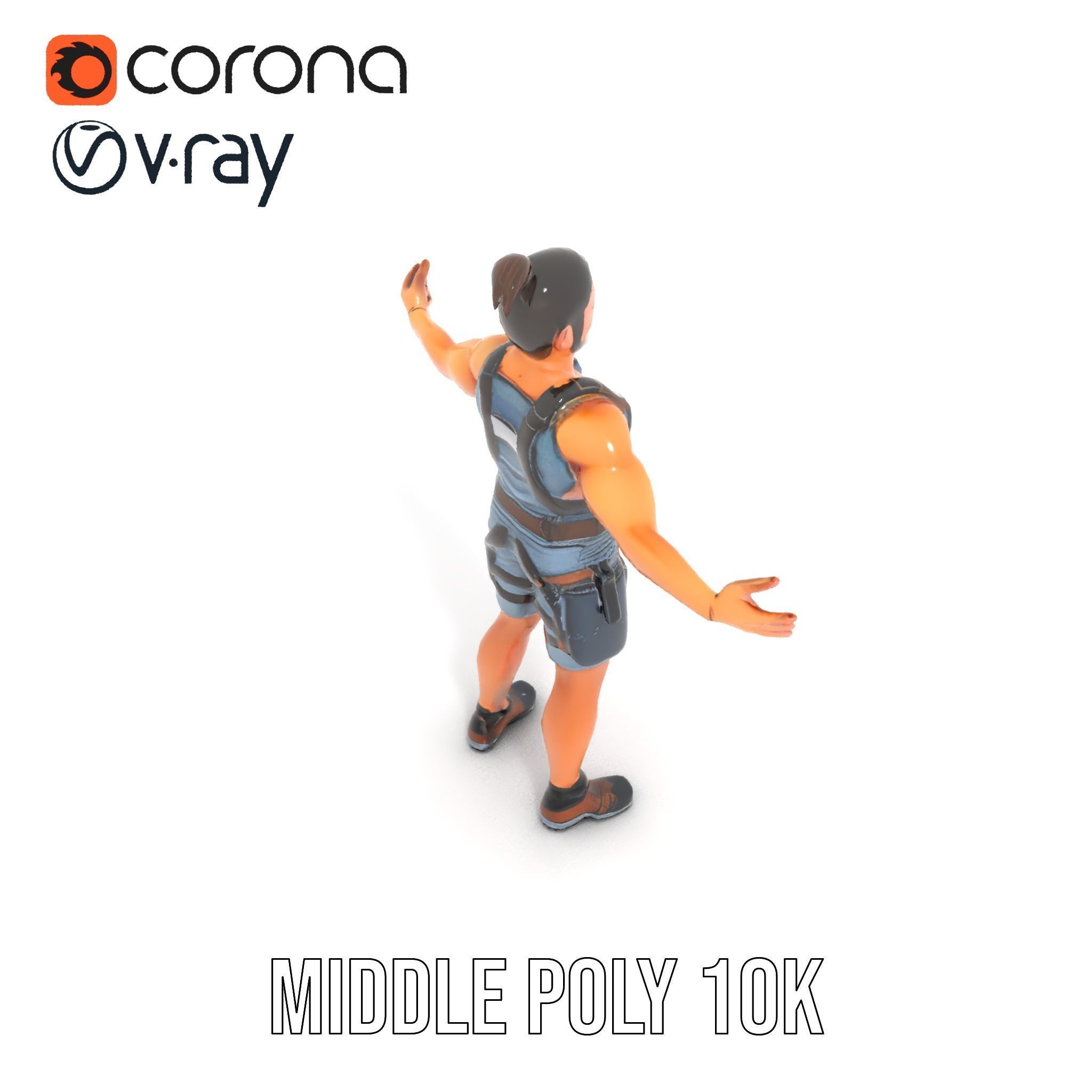 Adventurer Rigged and Animated D Character Model in Adventure... Low-poly 3D model_29