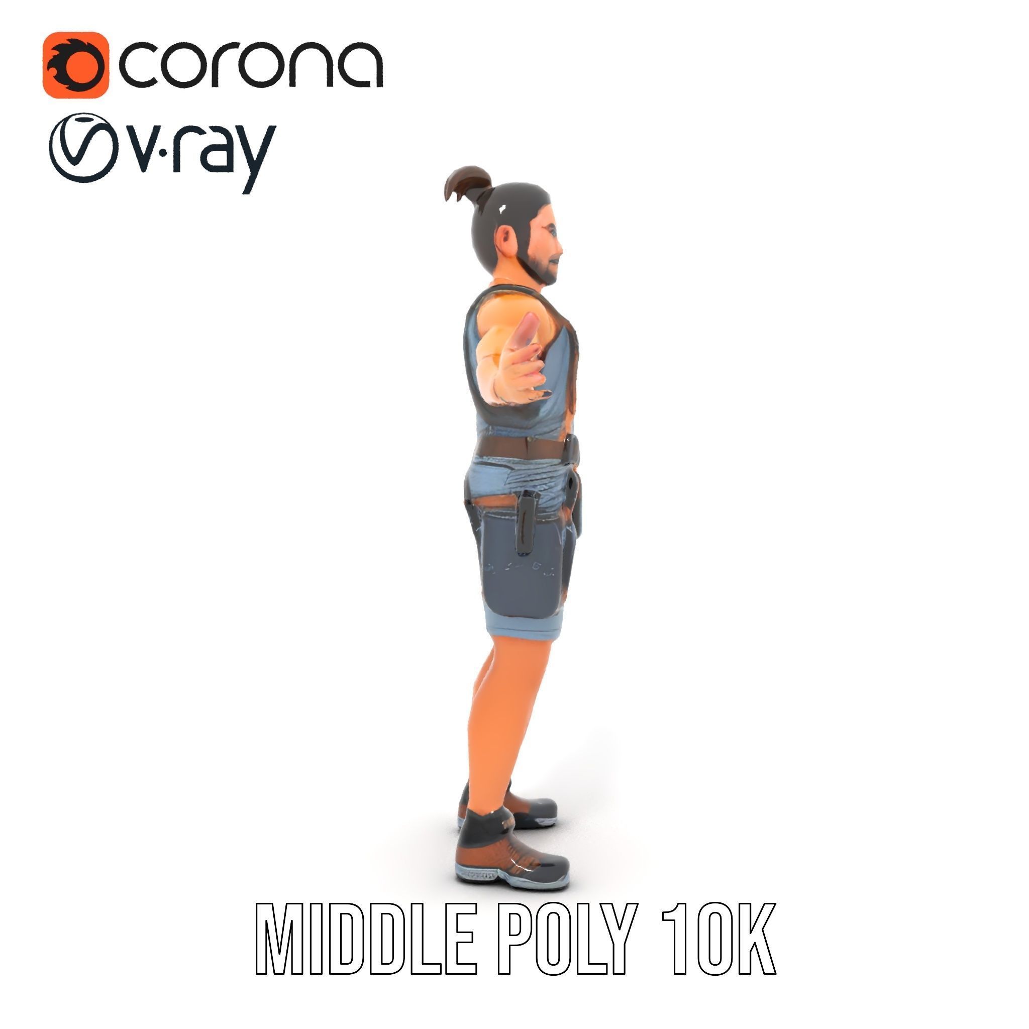 Adventurer Rigged and Animated D Character Model in Adventure... Low-poly 3D model_15