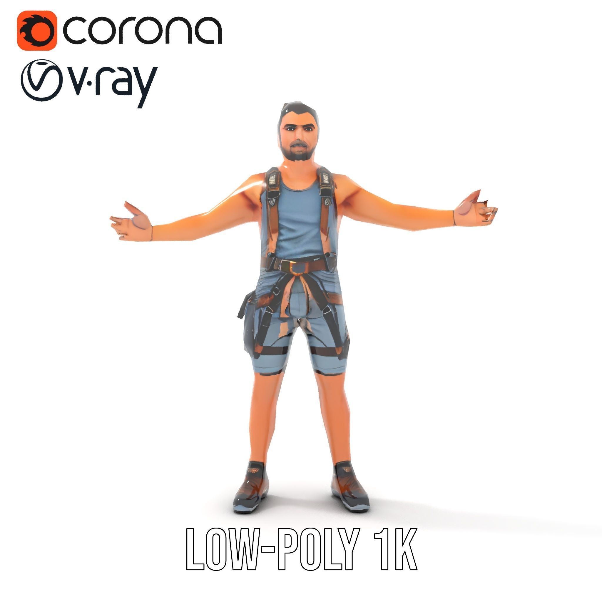 Adventurer Rigged and Animated D Character Model in Adventure... Low-poly 3D model_16