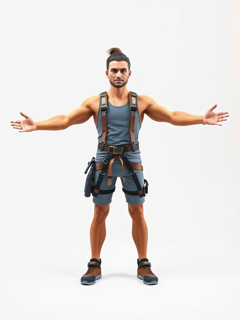 Adventurer Rigged and Animated D Character Model in Adventure... Low-poly 3D model_2