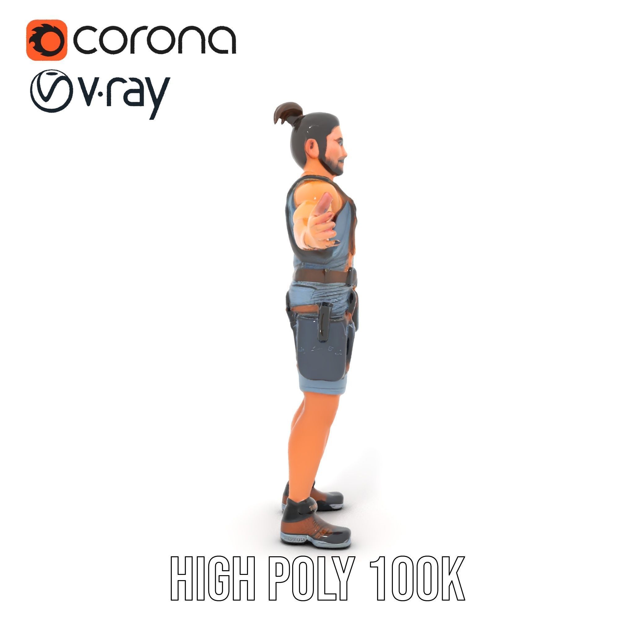 Adventurer Rigged and Animated D Character Model in Adventure... Low-poly 3D model_9