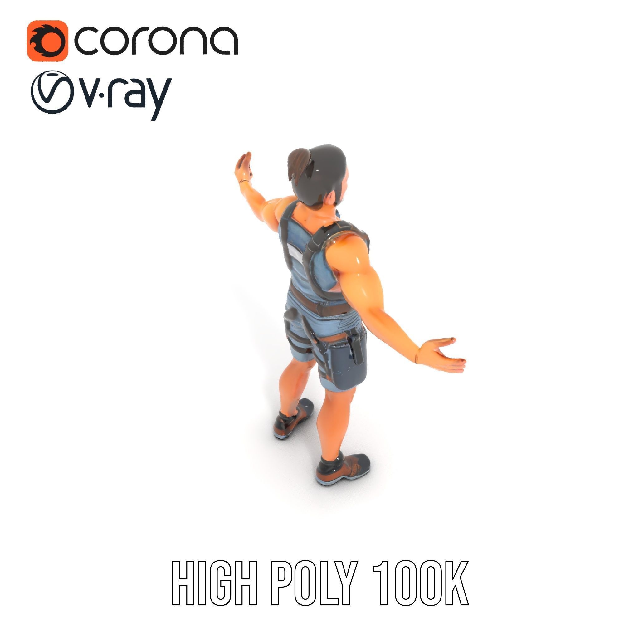 Adventurer Rigged and Animated D Character Model in Adventure... Low-poly 3D model_23