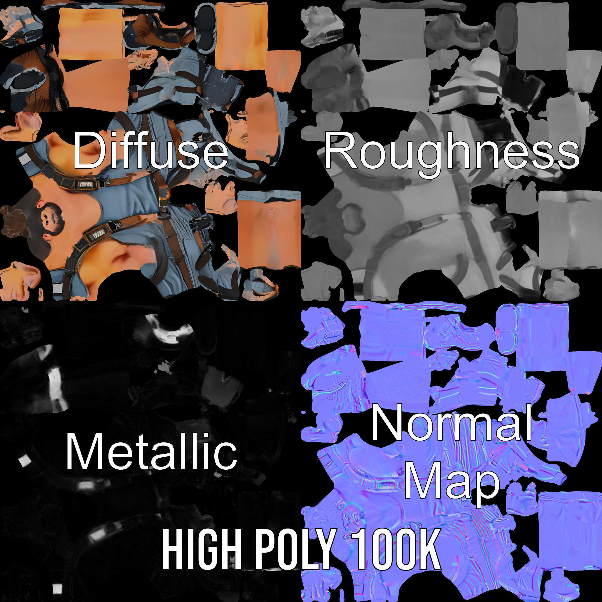 Adventurer Rigged and Animated D Character Model in Adventure... Low-poly 3D model_3