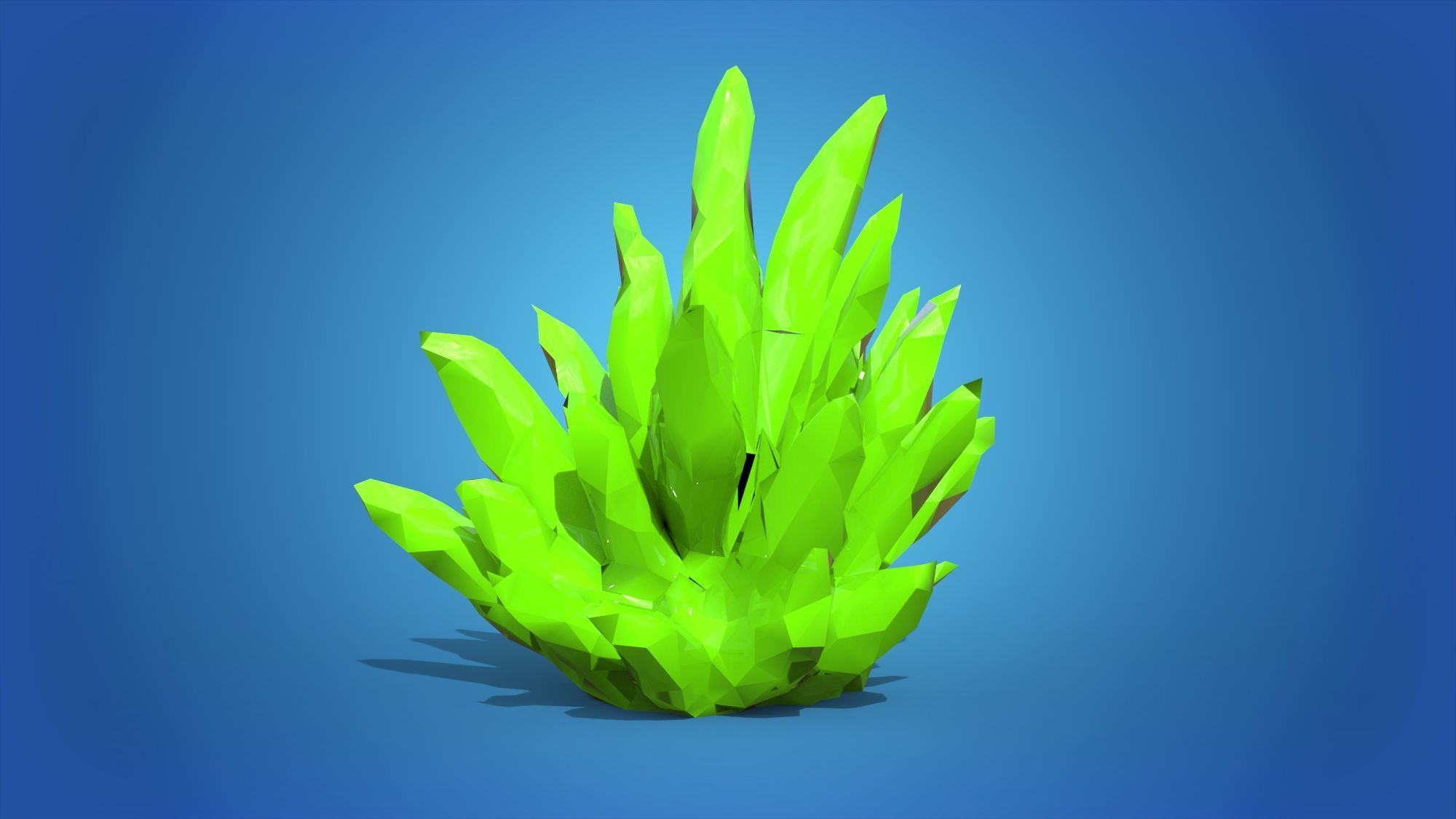 Crystal Low-poly 3D model_3