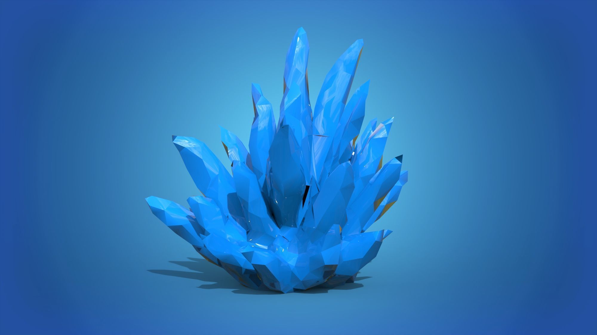 Crystal Low-poly 3D model_2