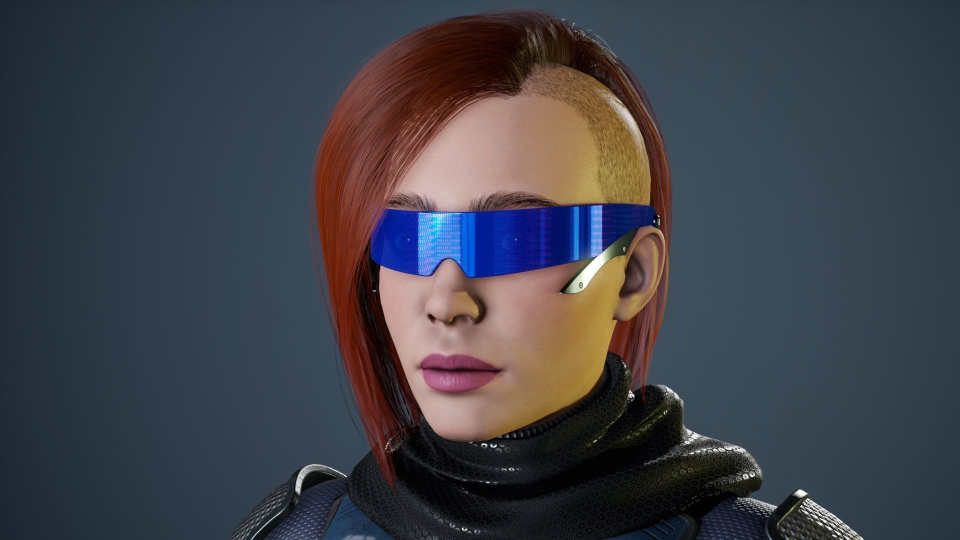 Sci-Fi Glasses Visor Pack 3 Low-poly 3D model_31