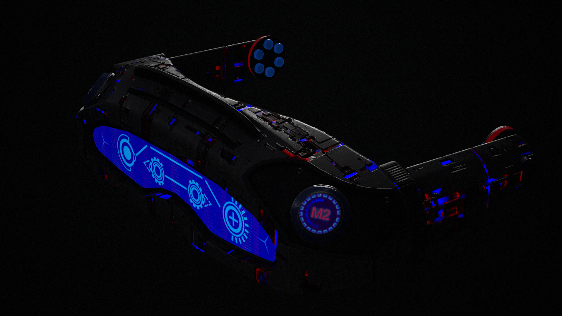 Sci-Fi Glasses Visor Pack 3 Low-poly 3D model_4