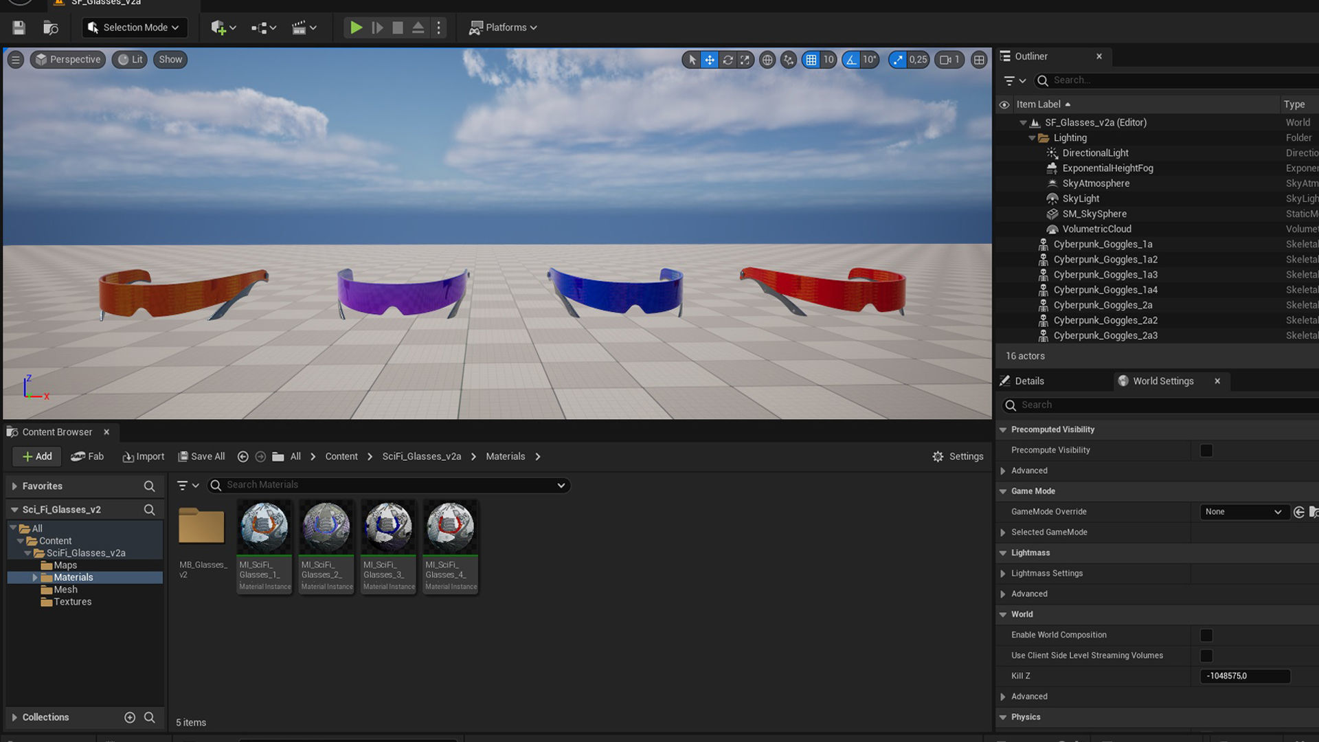 Sci-Fi Glasses Visor Pack 3 Low-poly 3D model_34
