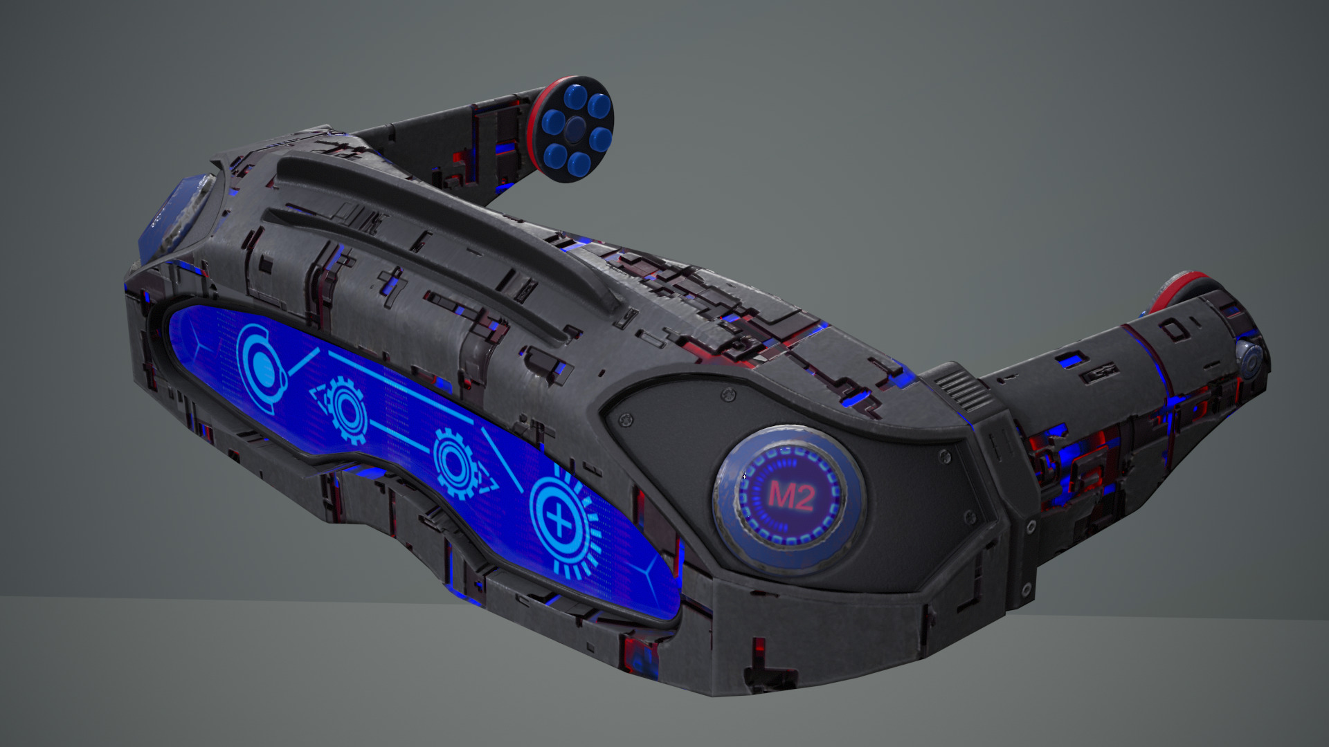 Sci-Fi Glasses Visor Pack 3 Low-poly 3D model_21