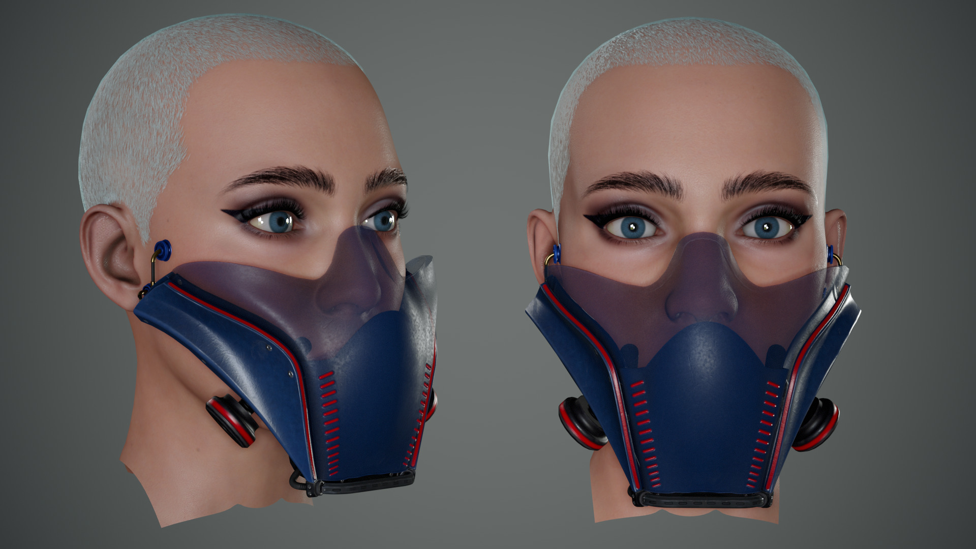 Sci-Fi Glasses Visor Pack 3 Low-poly 3D model_6