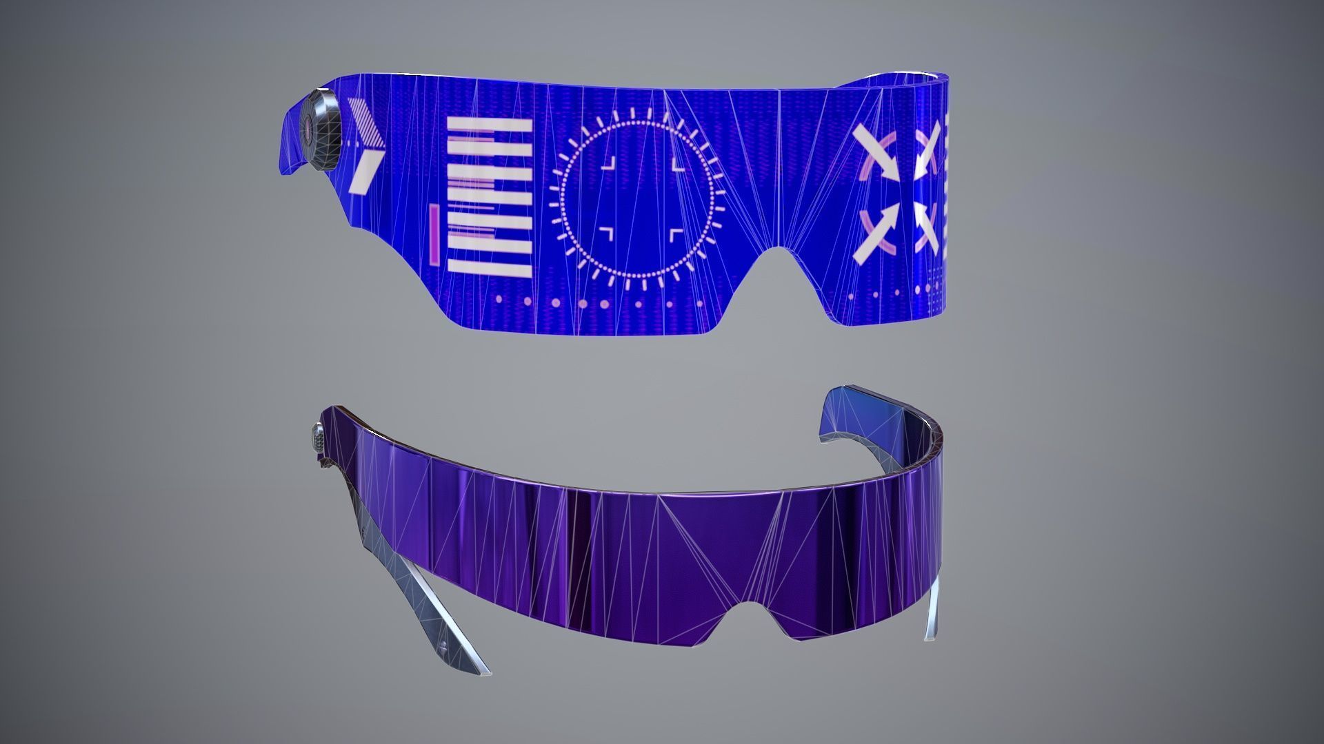 Sci-Fi Glasses Visor Pack 3 Low-poly 3D model_36