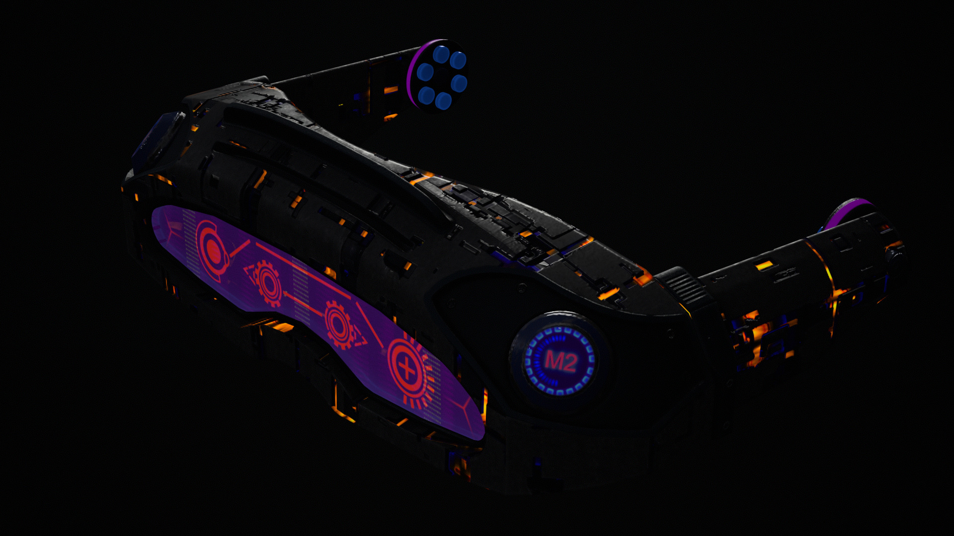 Sci-Fi Glasses Visor Pack 3 Low-poly 3D model_24