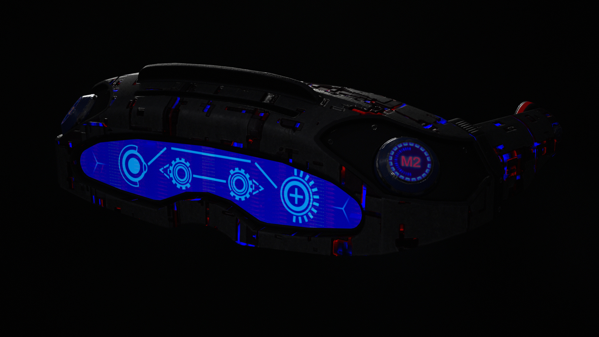 Sci-Fi Glasses Visor Pack 3 Low-poly 3D model_25