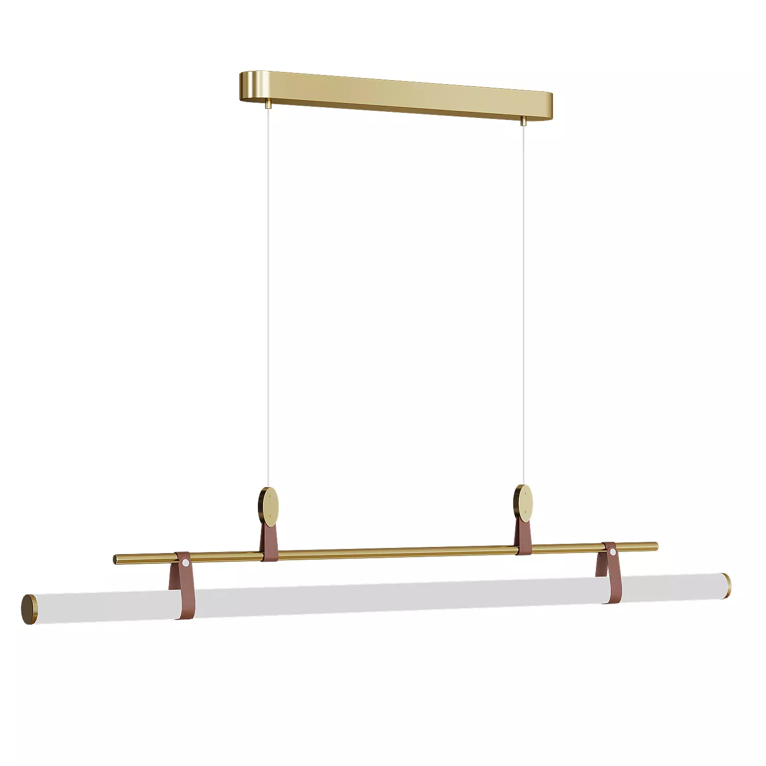 Minimalist lamp with leather accents 3D model_0